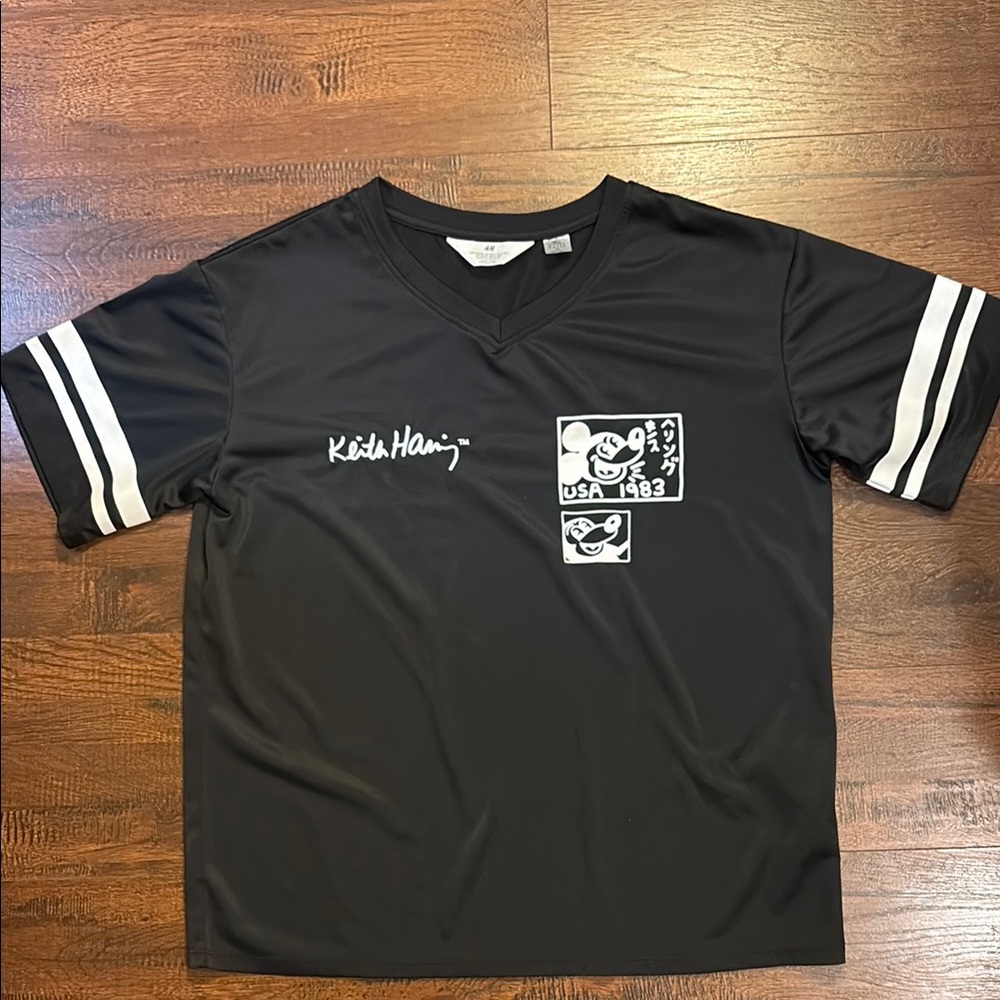 H&M Disney Keith Haring Jersey with Graphic. Size 12/14